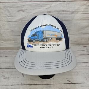 Vintage Trucker Hat Mesh Snapback National Transportation, Inc Omaha Nebraska